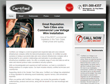 Tablet Screenshot of certifiedlowvoltage.com